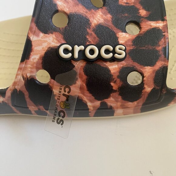 NWT Crocs Classic Animal Remix Slide Sandals Size 12 207841-2Y4 Summer Leopard main image 4